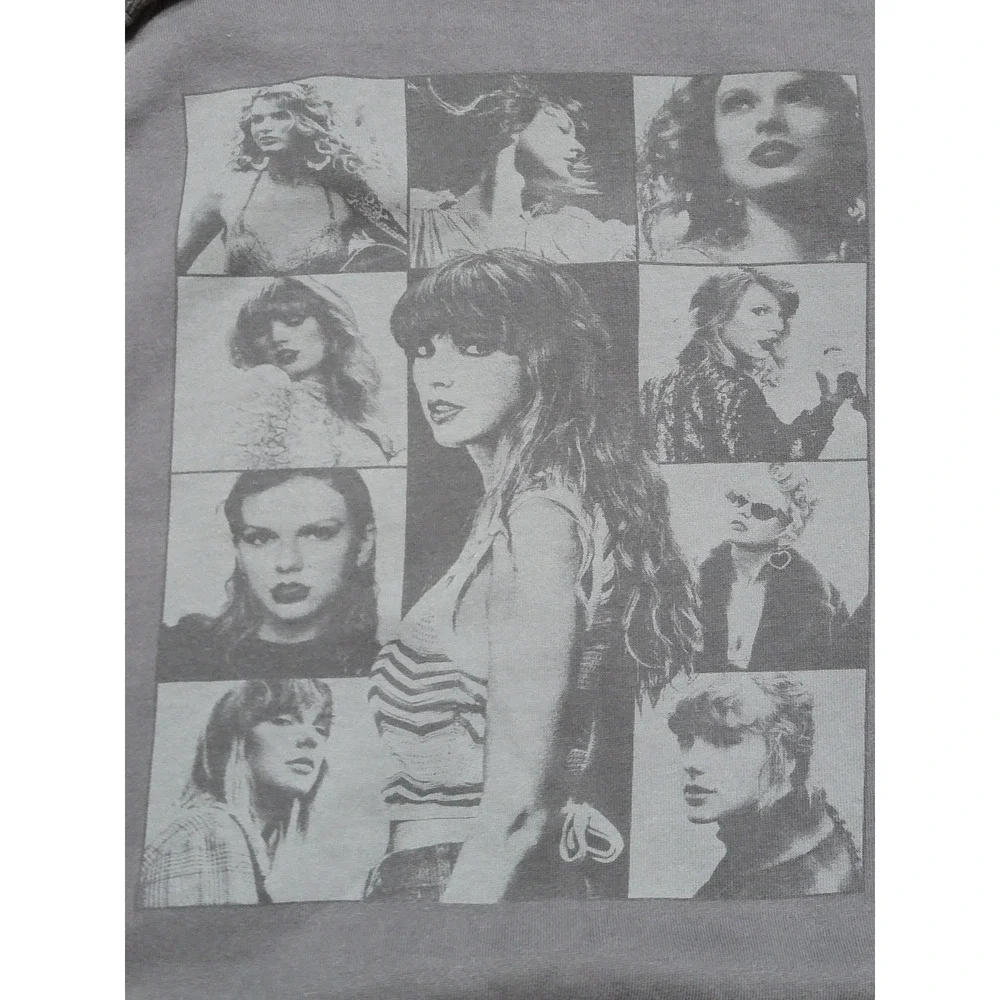 Taylor Swift The Eras‎ Tour Graphic Sweatshirt Pullover Quarter Zip Gray Size M